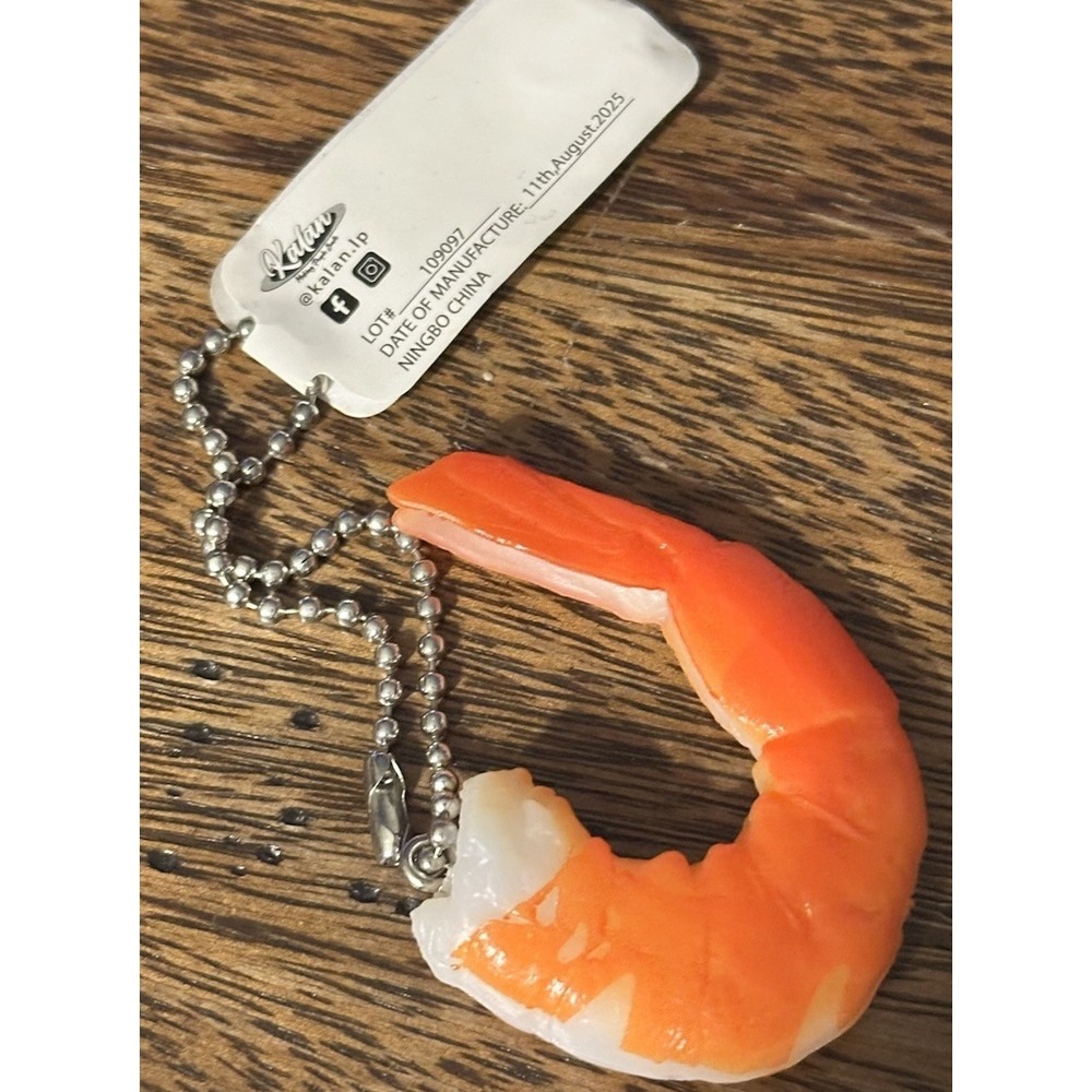 Kalan LP Shrimp Squishy Keychain Kawaii Sushi Food Toy Charm